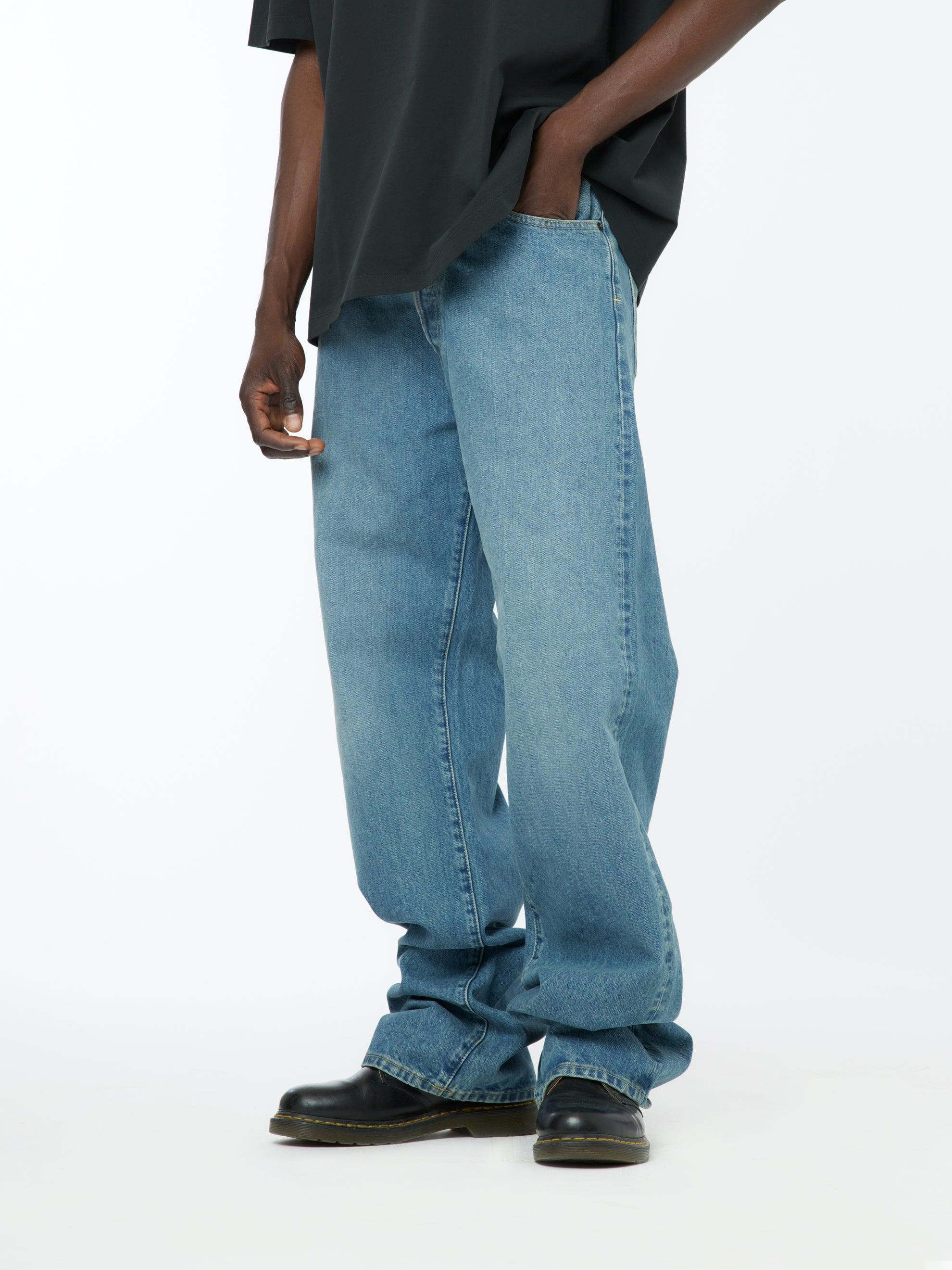 14 Oz 5 Pocket Denim Pants (Medium Blue) Product Image