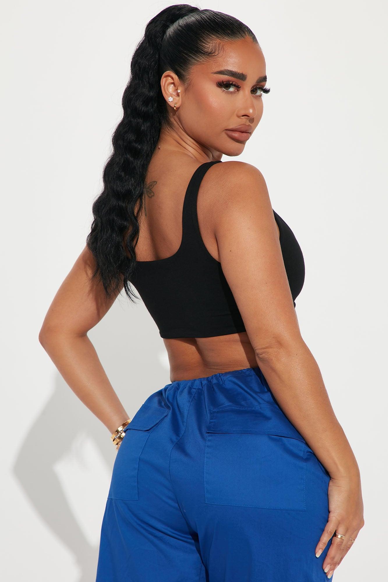 Gianna Ultra Crop Top - Black Product Image
