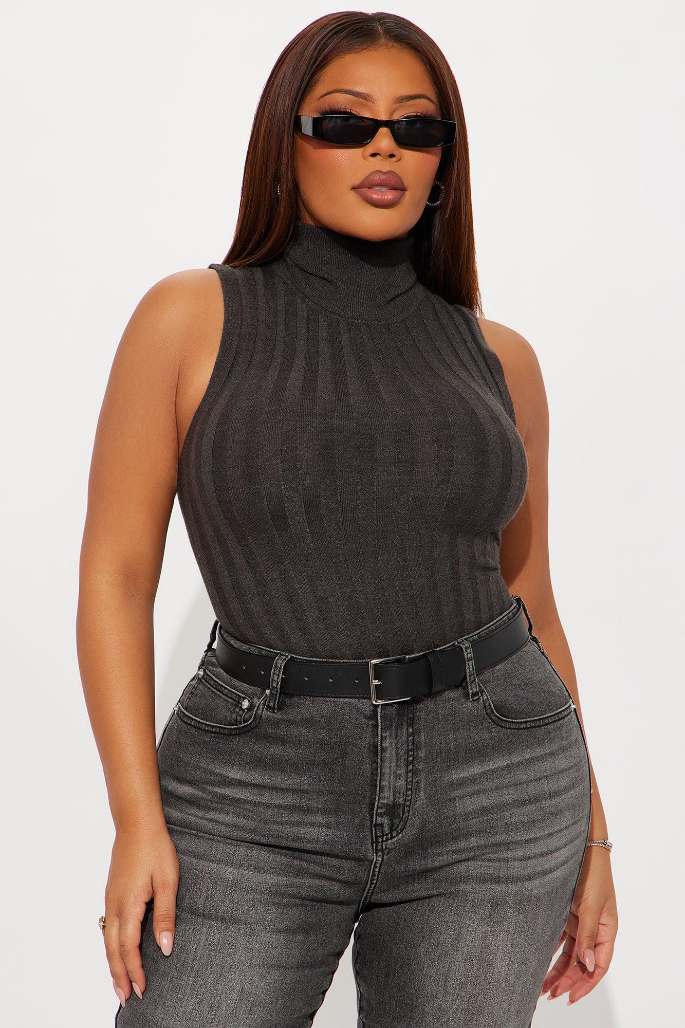 Your Best Friend Pullover Sweater Top - Charcoal Female Product Image