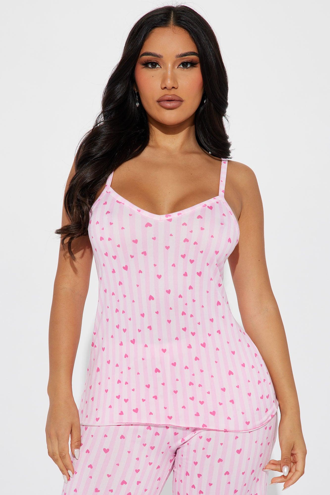 Falling In Love PJ Pant Set - Pink Product Image