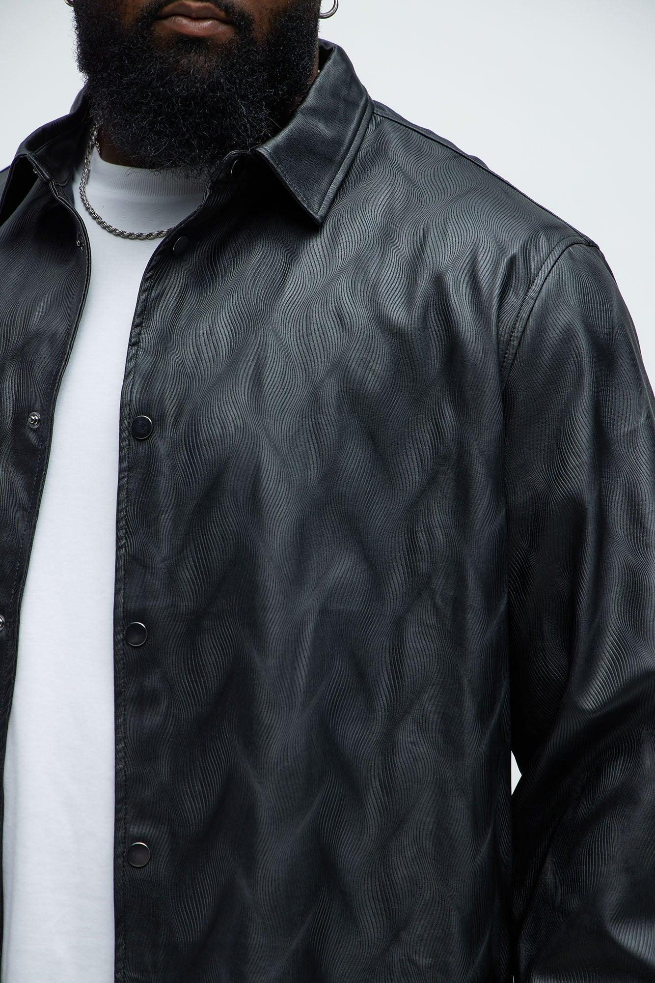Arizona Faux Leather Shirt - Black Product Image