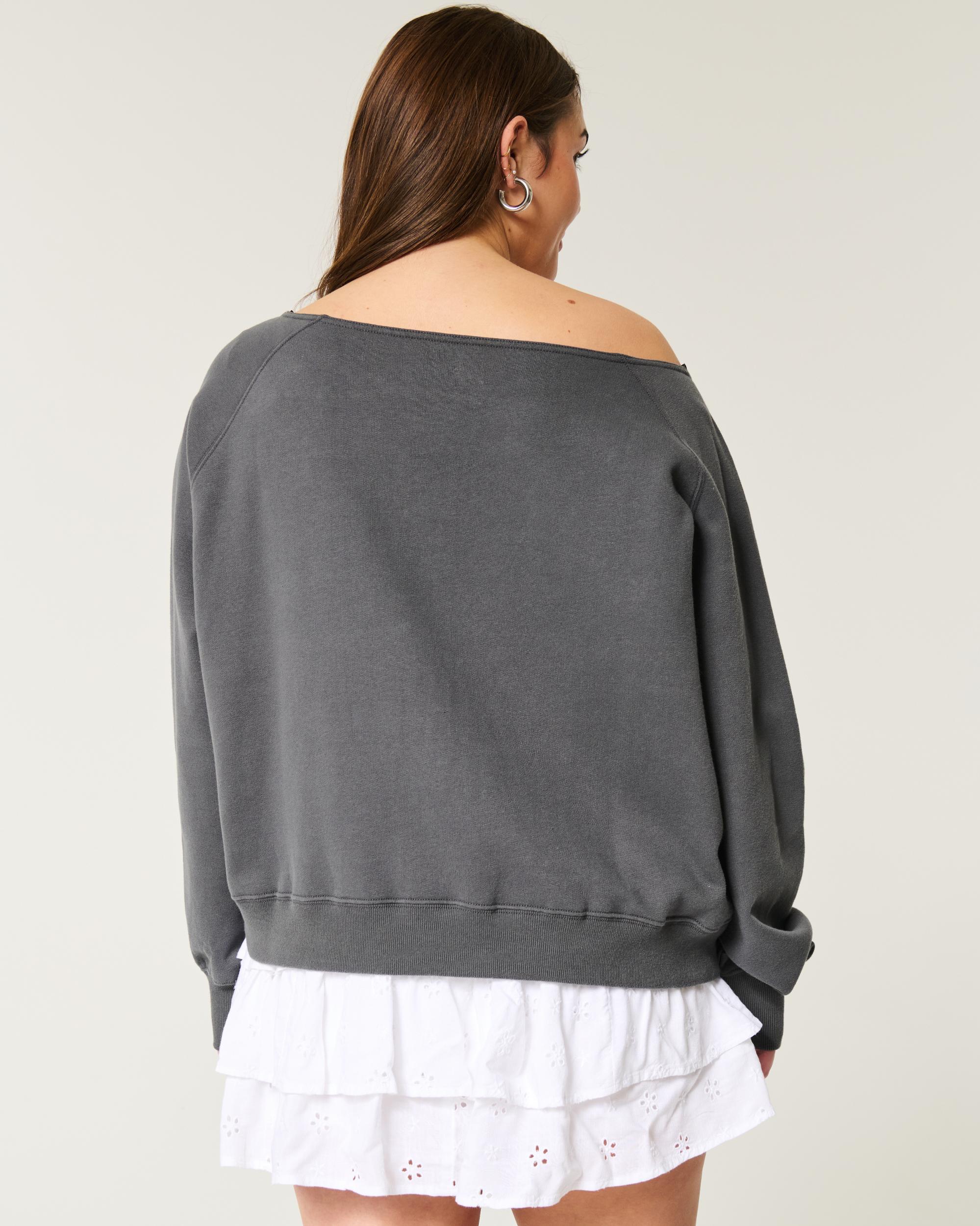 Easy Off-the-Shoulder Indiana University Graphic Sweatshirt Product Image