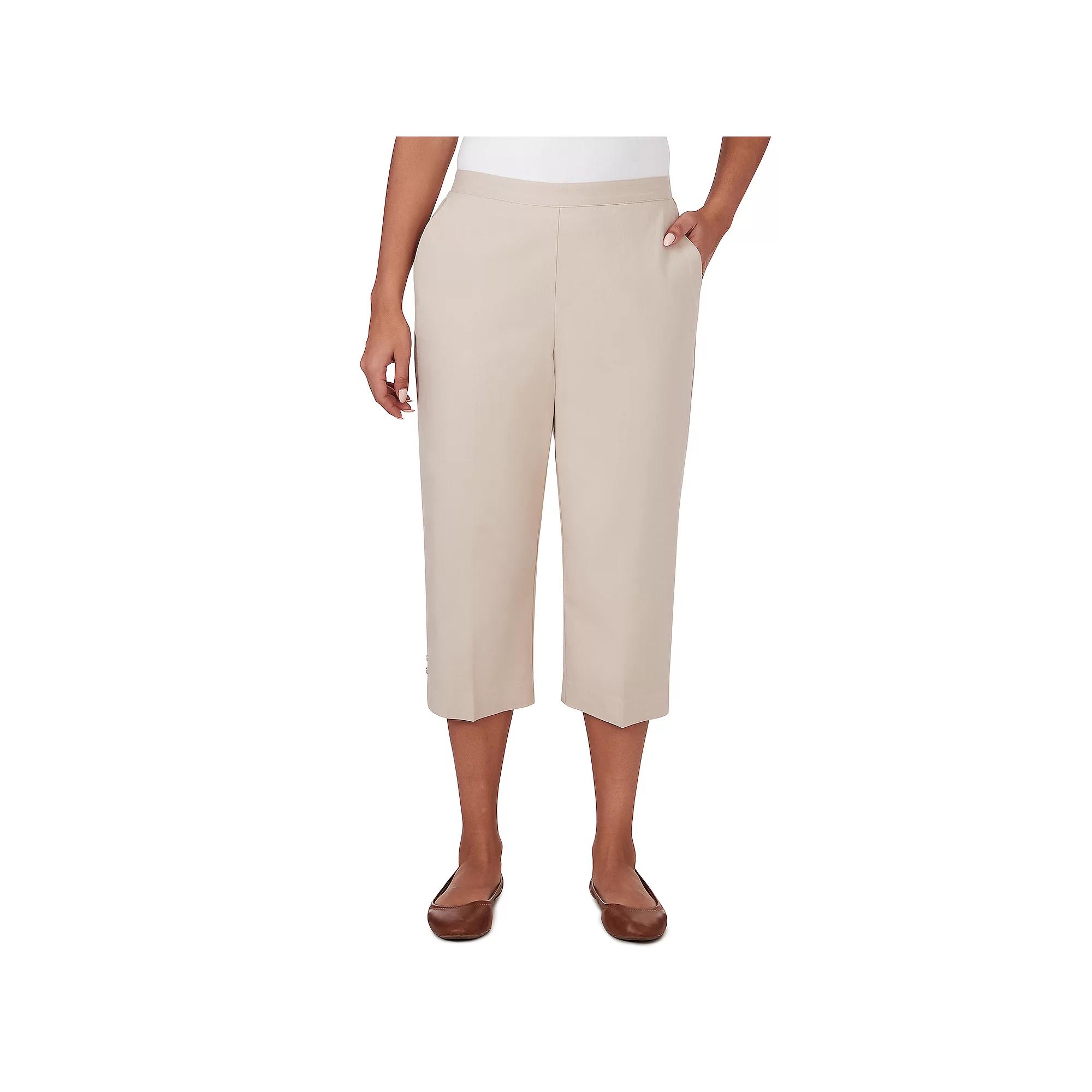 Women's Alfred Dunner Denim Twill Split Hem Capri Pants, Size: 14, Grey Product Image