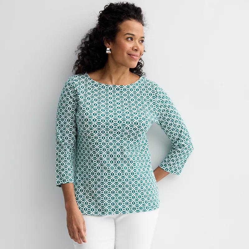 Petite Croft & Barrow® Boatneck Top, Women's,  Product Image
