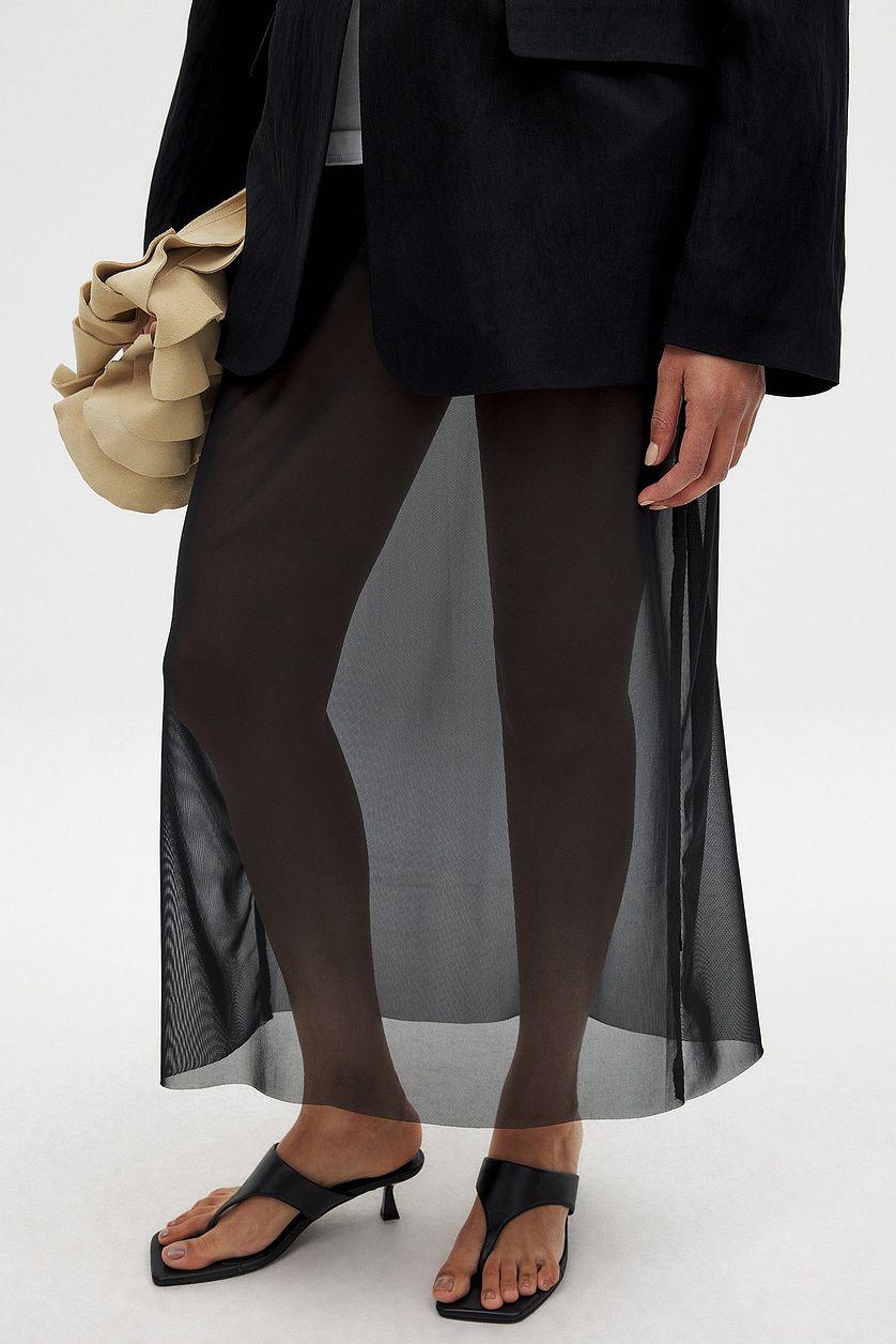 Transparent Mesh Midi Skirt Product Image