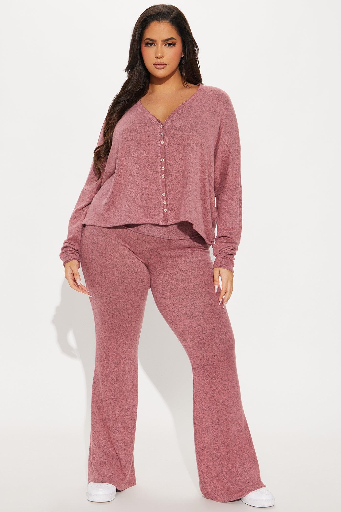 Feel So Cozy Pant Set - Rose Female Product Image