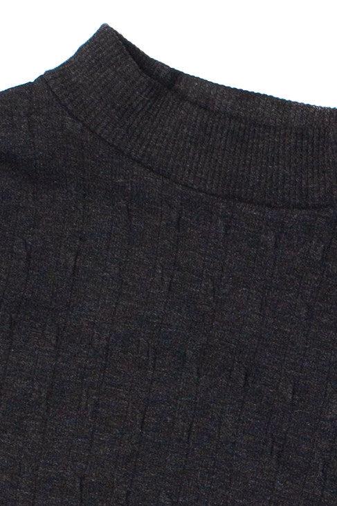 Cable Knit Mock Neck Crop Top Product Image