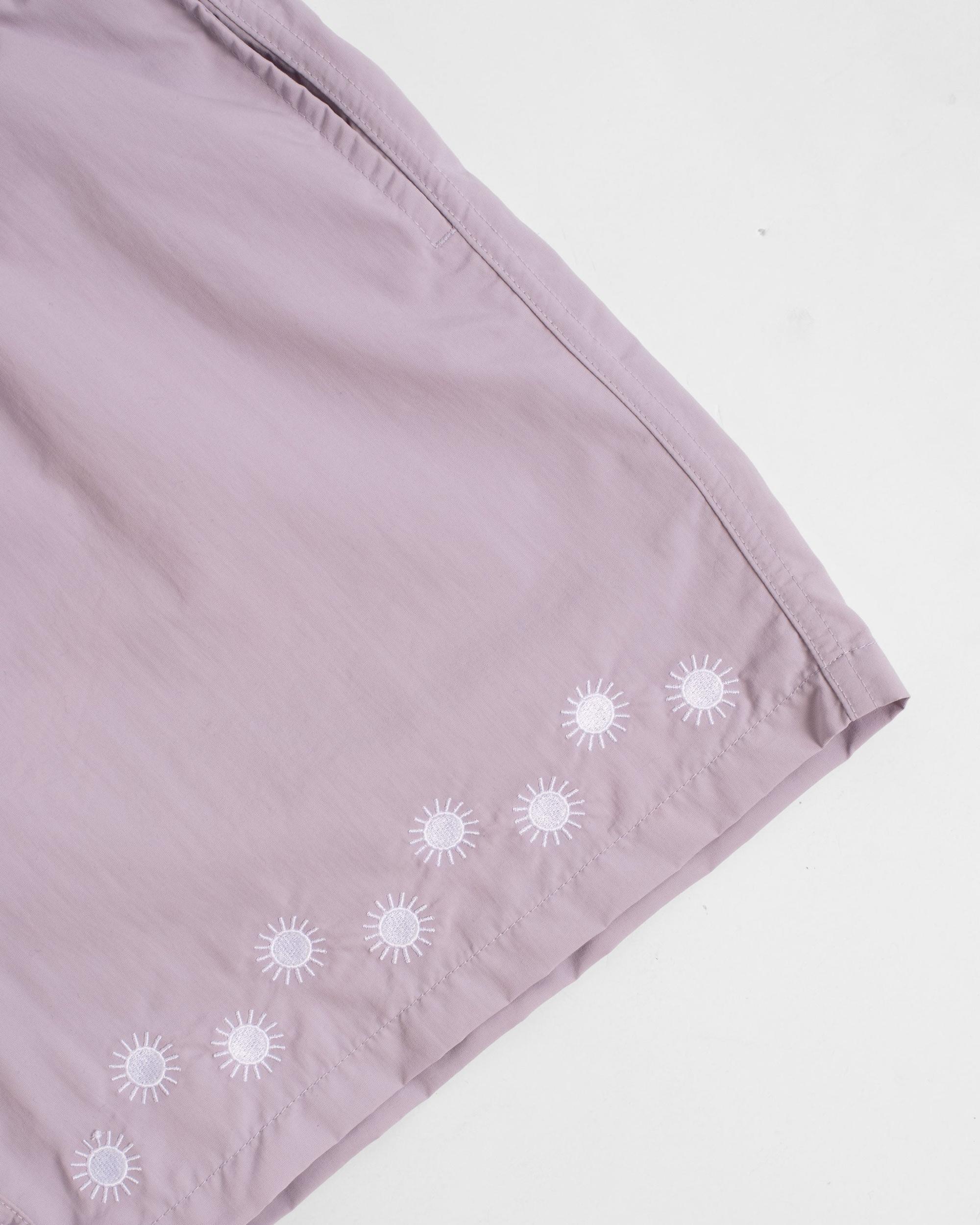 Lavender Embroidered Sun Swim Trunk Product Image