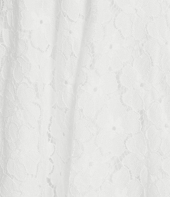 City Vibe Spaghetti Strap Square Neck Bow Front Lace Skater Dress Product Image