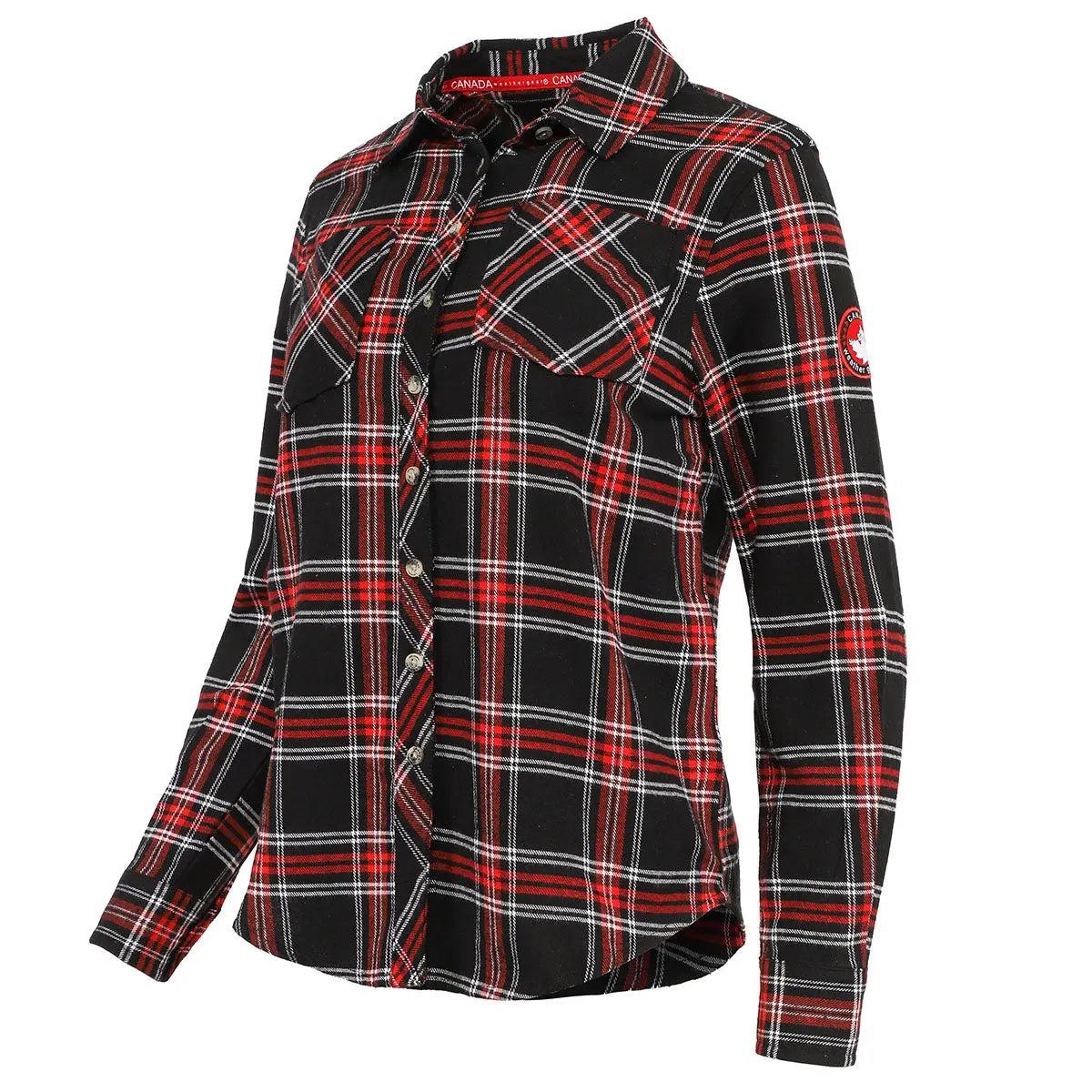 Canada Weather Gear Women's 2 Pocket Plaid Button Up Long Sleeve Shirt Product Image