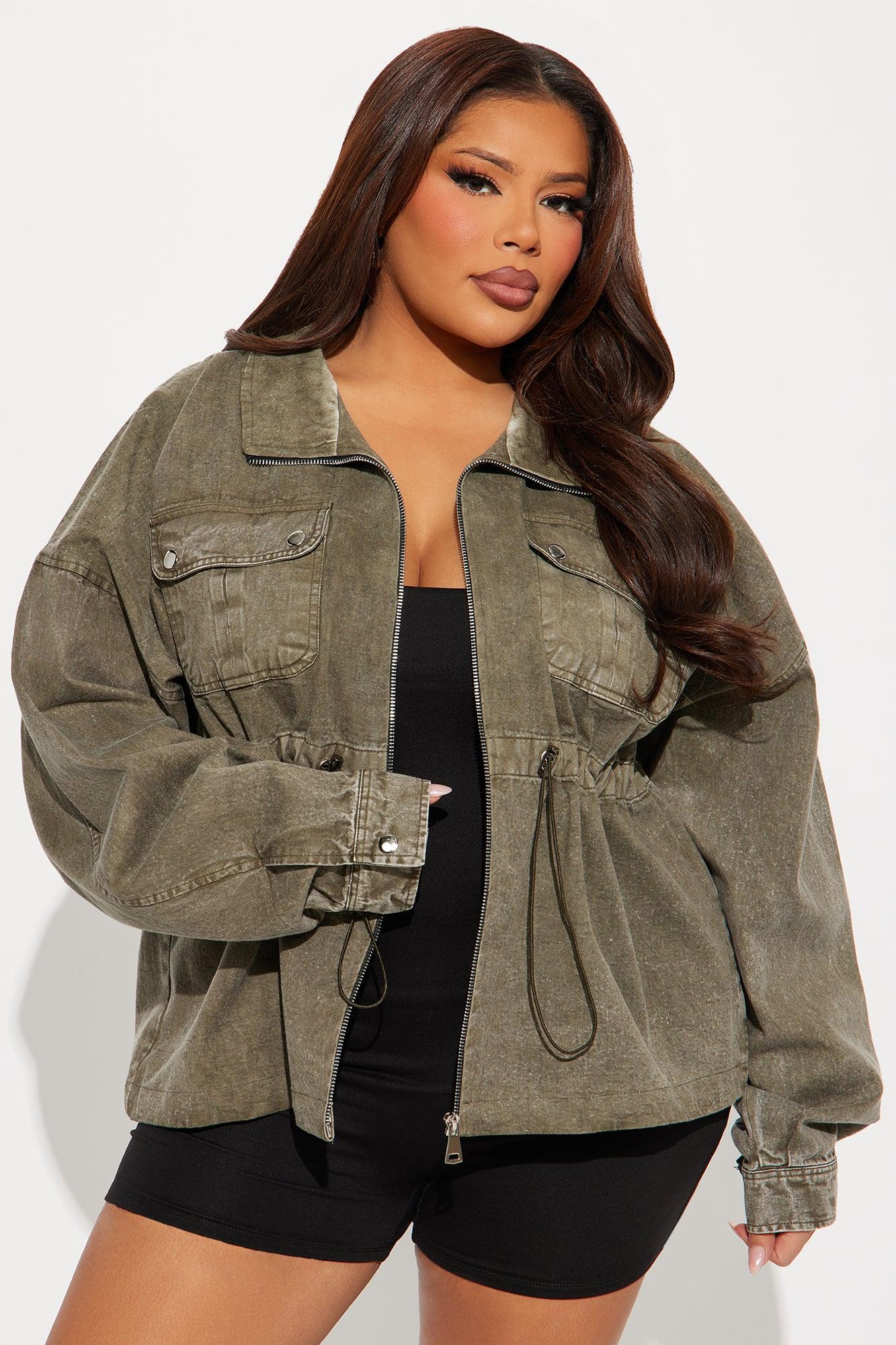 Rocky Washed Utility Jacket - Olive Female Product Image