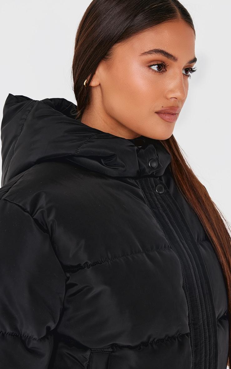 Black Hooded Padded Jacket Product Image