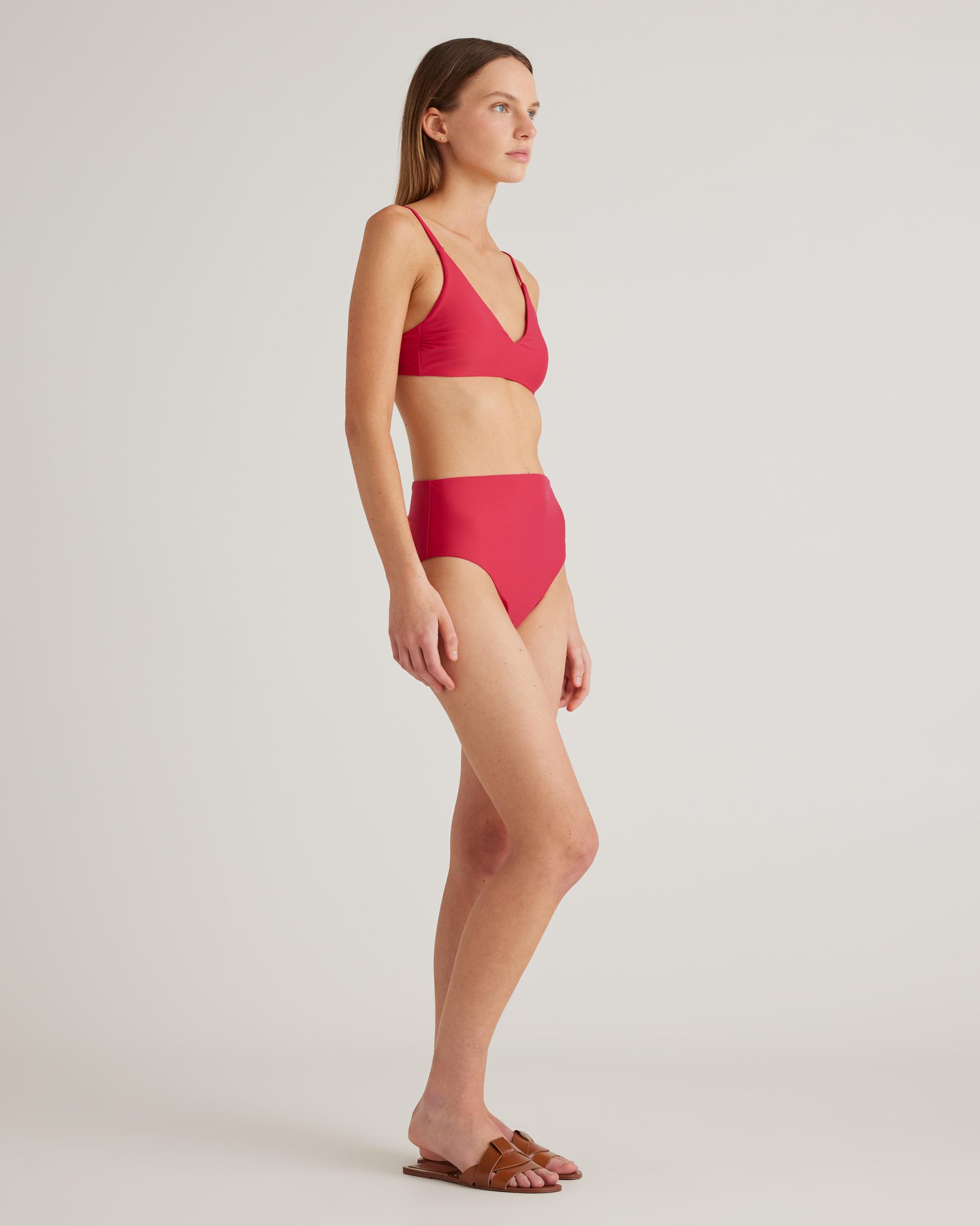 Quince | Women's Italian V-Neck Bikini Top Size XL, 78% Recycled Polyamide, 22% Spandex Product Image