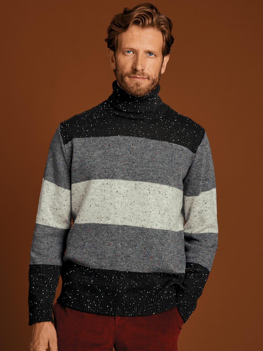 Donegal Turtleneck Sweater - Black Product Image