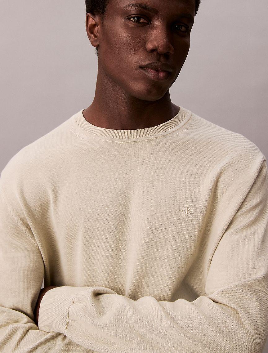 Calvin Klein Mens Supima Cotton Classic Sweater - Neutral Product Image