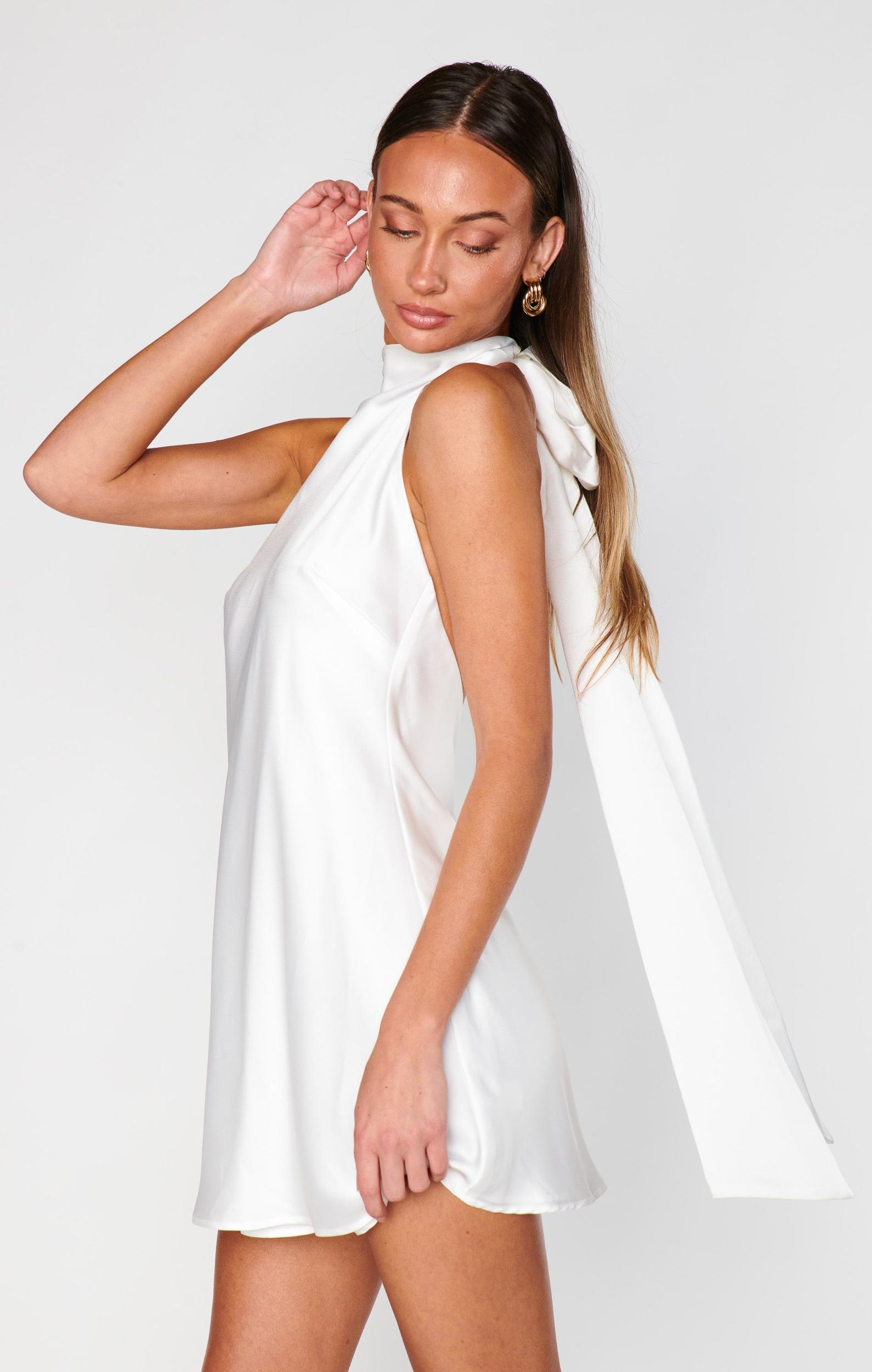 Lisa Mini Dress ~ Ivory Luxe Satin Product Image