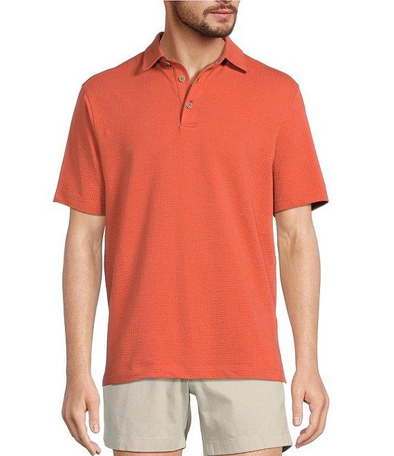 Roundtree & Yorke Short Sleeve Textured Solid Polo Product Image
