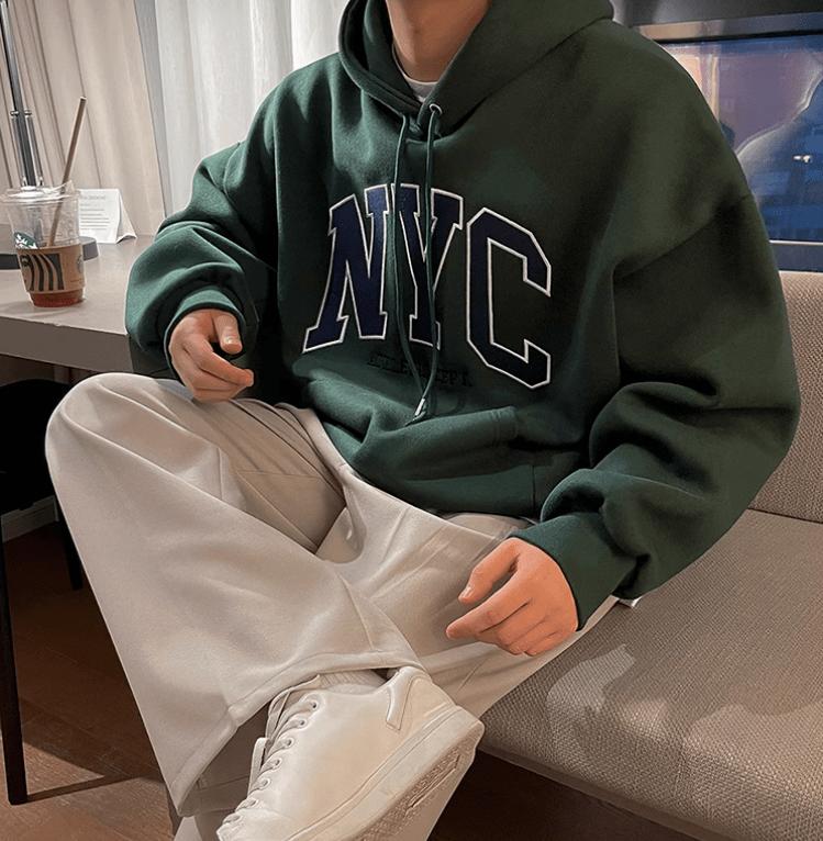 RT No. 10955 EMBROIDERED NYC PULLOVER HOODIE Product Image