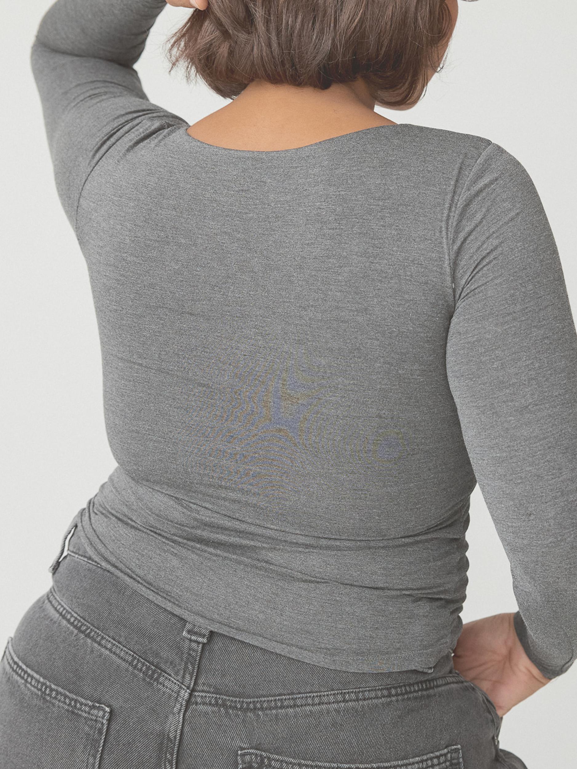 Scoop Neck Braless Long Sleeve Product Image