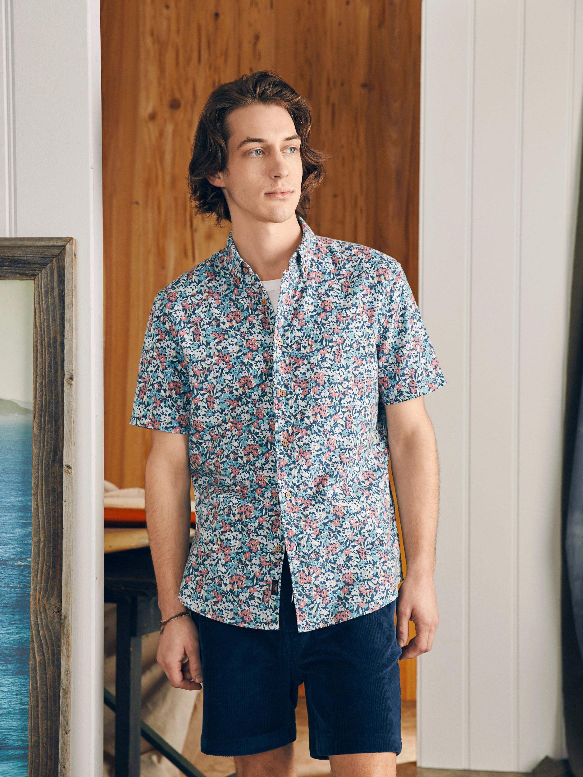 Short-Sleeve Breeze Shirt - Seafoam Beach Blossom Male Product Image