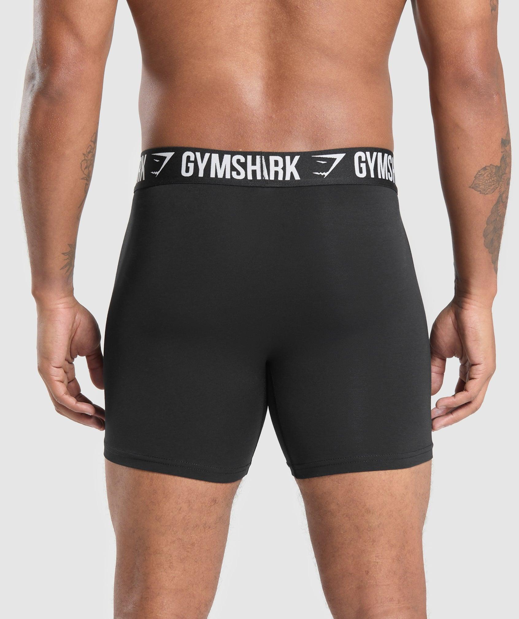 Gymshark Long Boxer Brief 3PK - Black/Black/Black Male Product Image