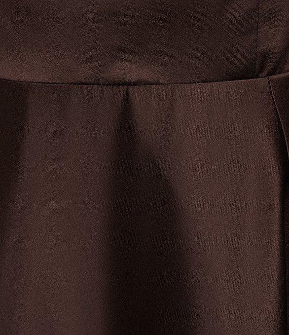 B. Darlin Sweetheart Neckline Wide Strap Dull Charmeuse Long Gown Product Image