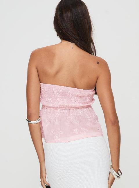 Rosenberg Strapless Top Pink Product Image