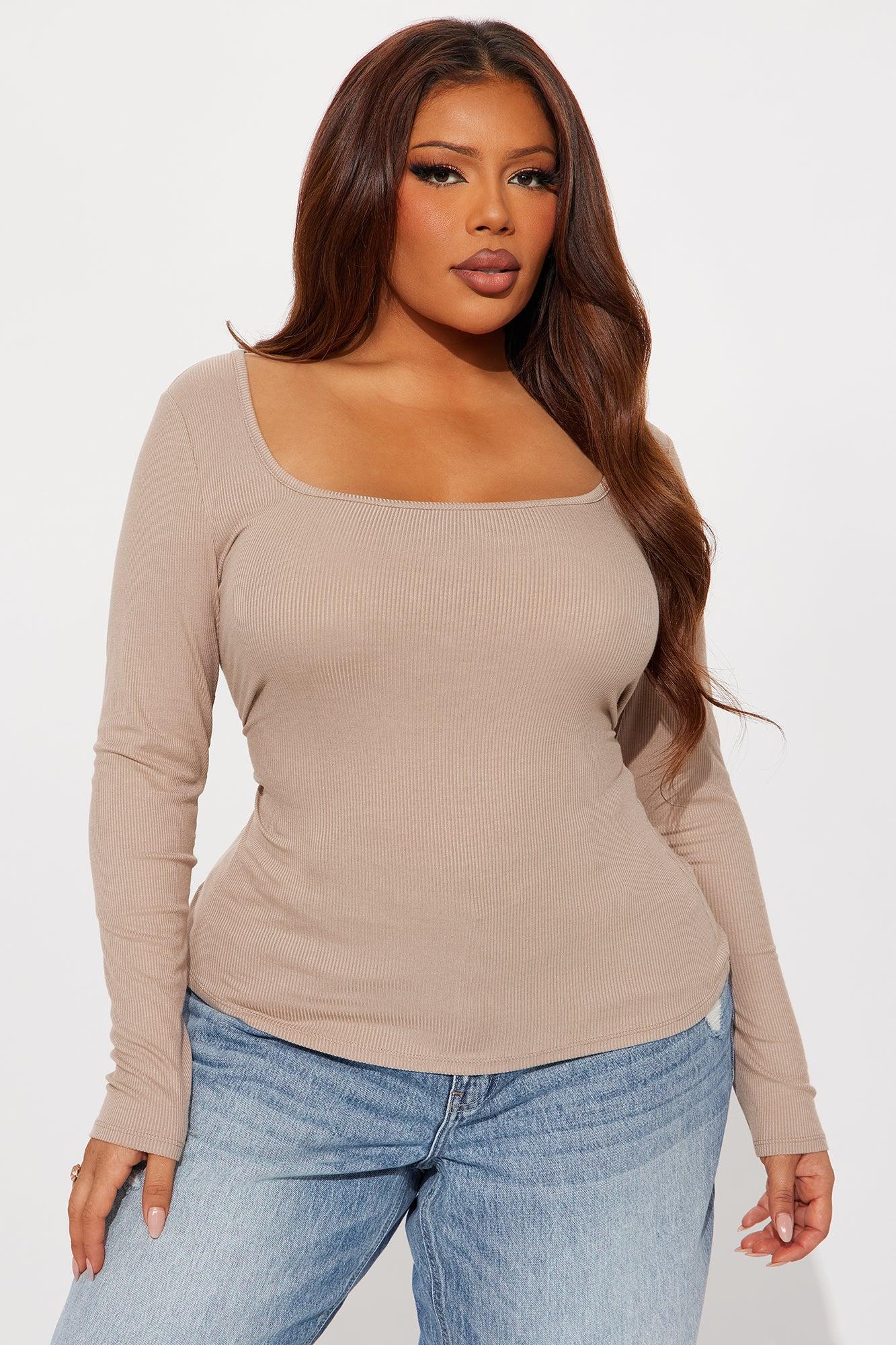 Issa Ribbed Top - Taupe Female Product Image