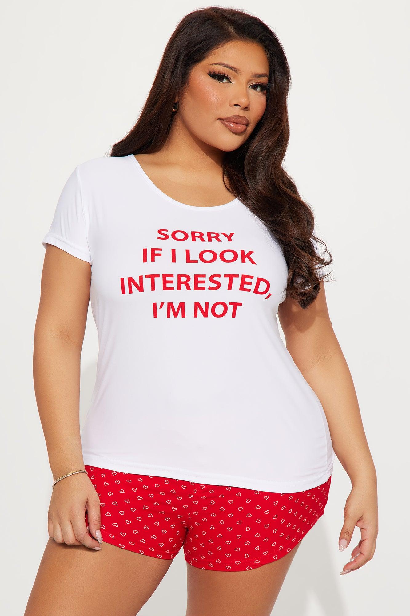 Not Interested PJ Boxer Short Set - Red/White Product Image