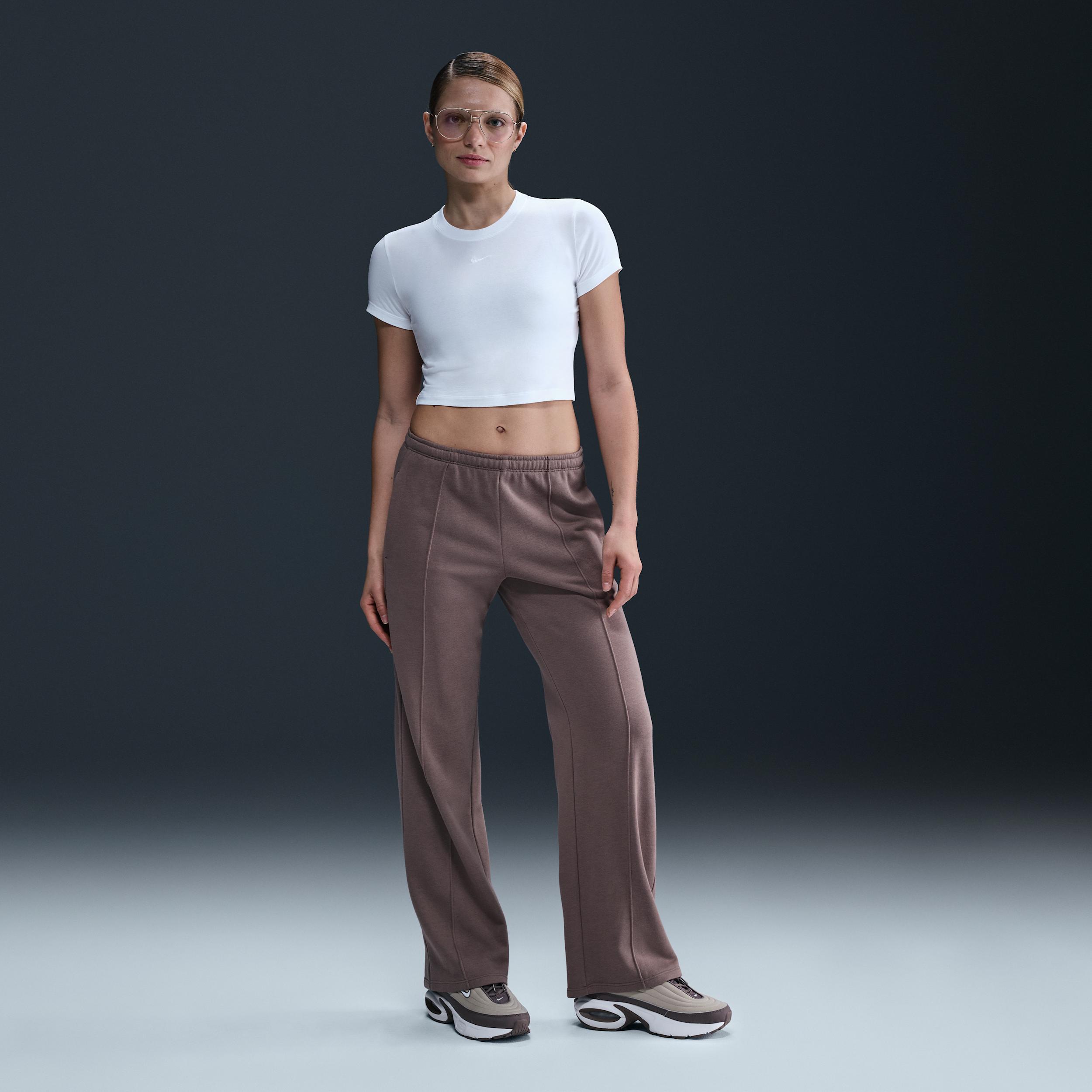 Womens Nike Sportswear Chill Knit Cropped T-Shirt | HF9538-100 Product Image