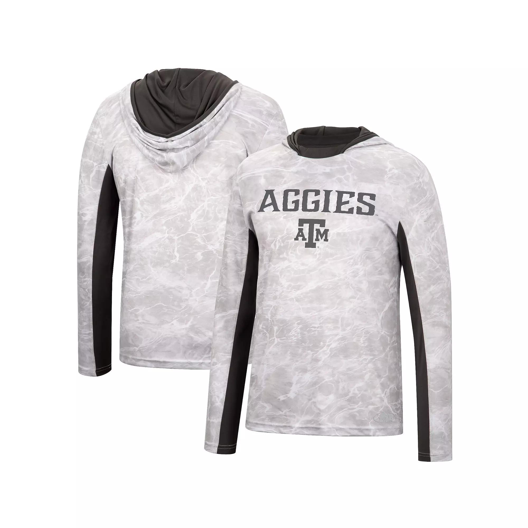 Men's Colosseum White Texas A&M Aggies Mossy Oak Long Sleeve Hoodie T-Shirt,  Product Image