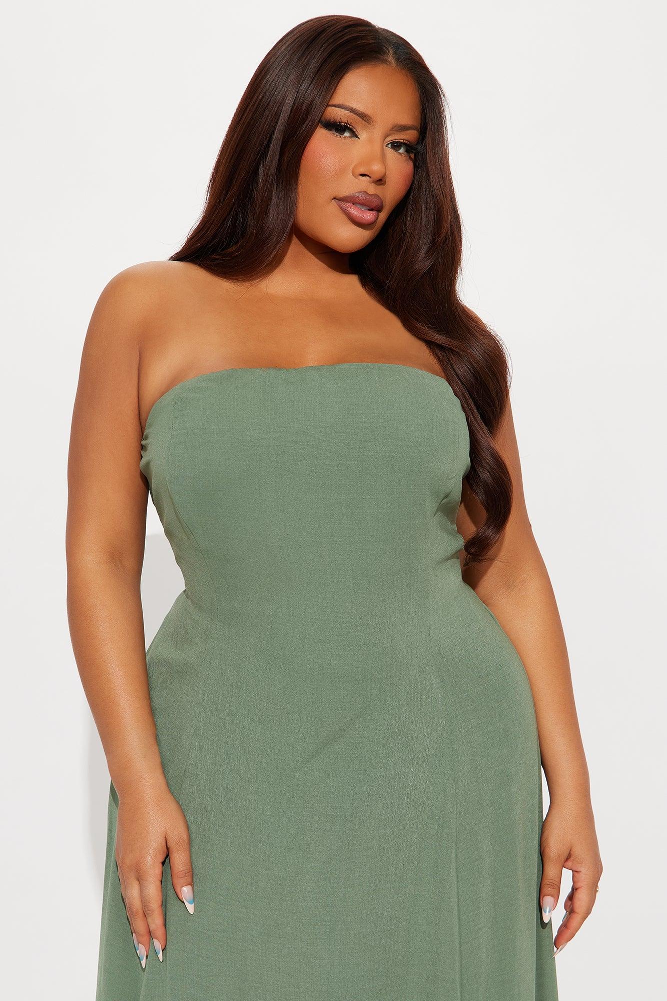 Elizabeth Strapless Maxi Dress - Green Product Image
