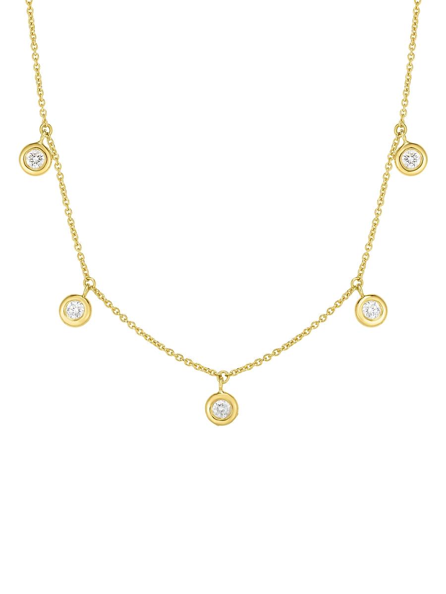 Womens Diamond By The Inch 18K Yellow Gold & Diamond Dangle Necklace Product Image