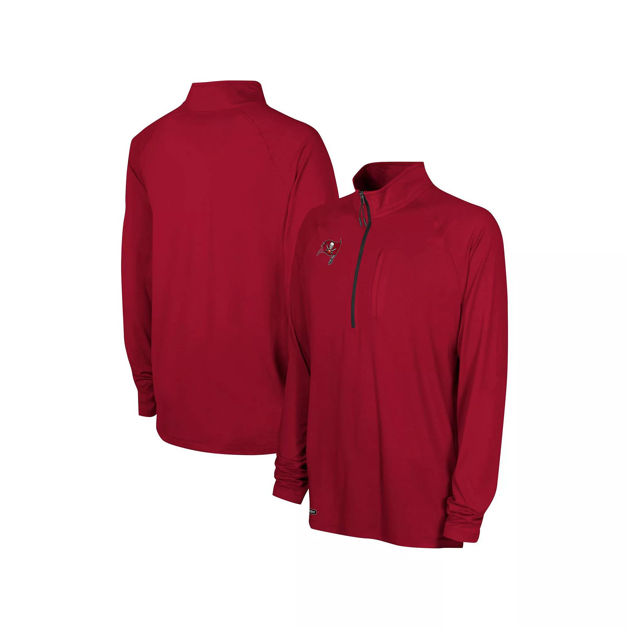 Men's Red Tampa Bay Buccaneers Combine Authentic Raglan Quarter-Zip Top, Size: 2XL Product Image