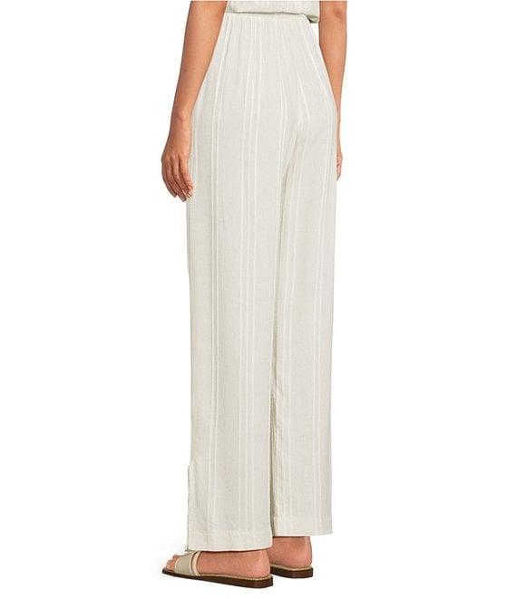 Cloth & Stone Knit Mid Rise Striped Tie Waist Wide Leg Coordinating Pants Product Image