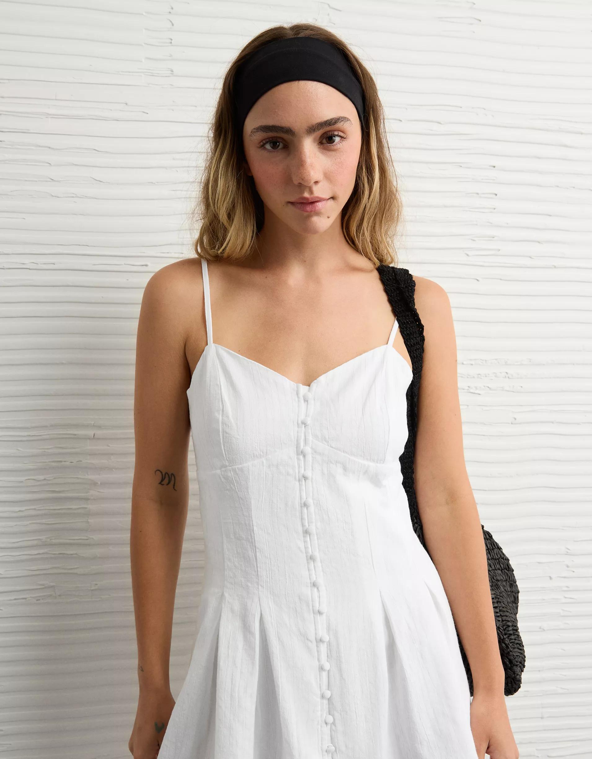 AE Sweetheart Button-Up Mini Dress Product Image