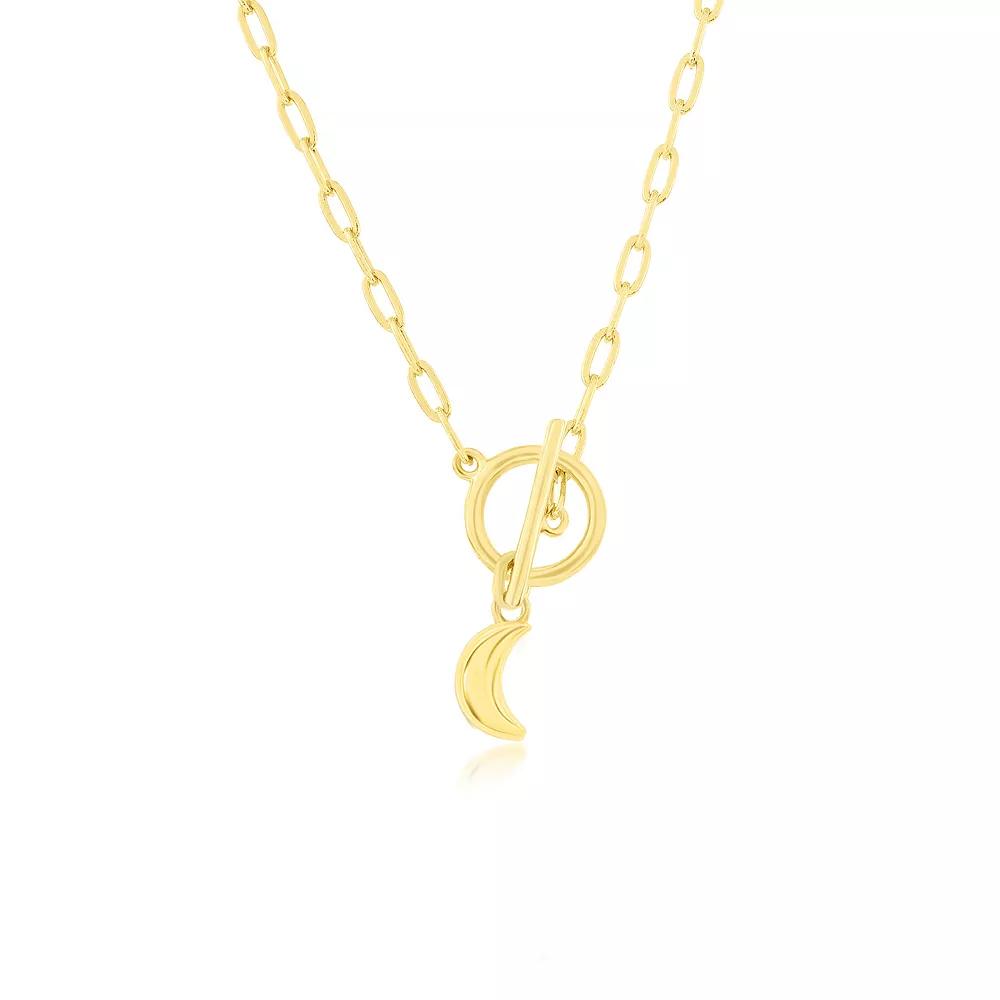 Argento Bella Crescent Moon Paper Clip Chain Toggle Necklace, Women's, Size: 16-18" ADJ, Gold Tone Product Image