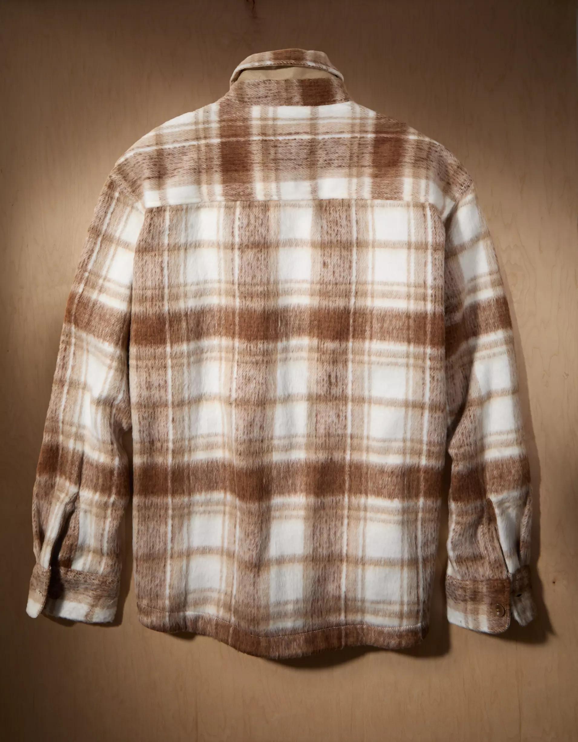 AE x Tru Kolors Heavyweight Brushed Plaid Overshirt Product Image