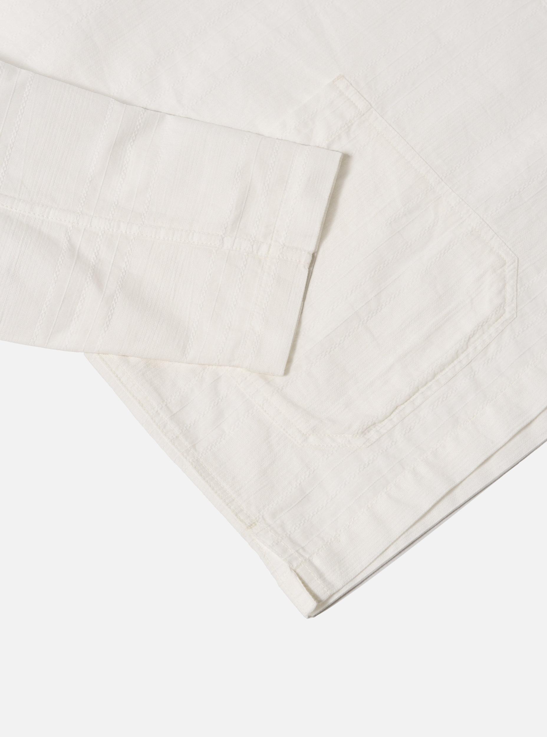 Universal Works Smock Overshirt in Ecru Deffe Self Stripe Product Image