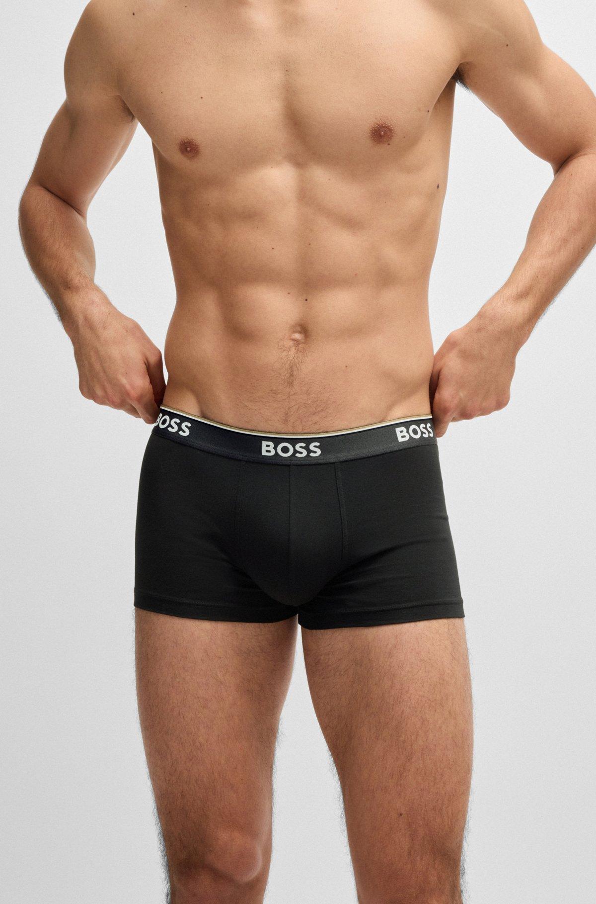 Three-pack of stretch-cotton trunks with logo waistbands Product Image