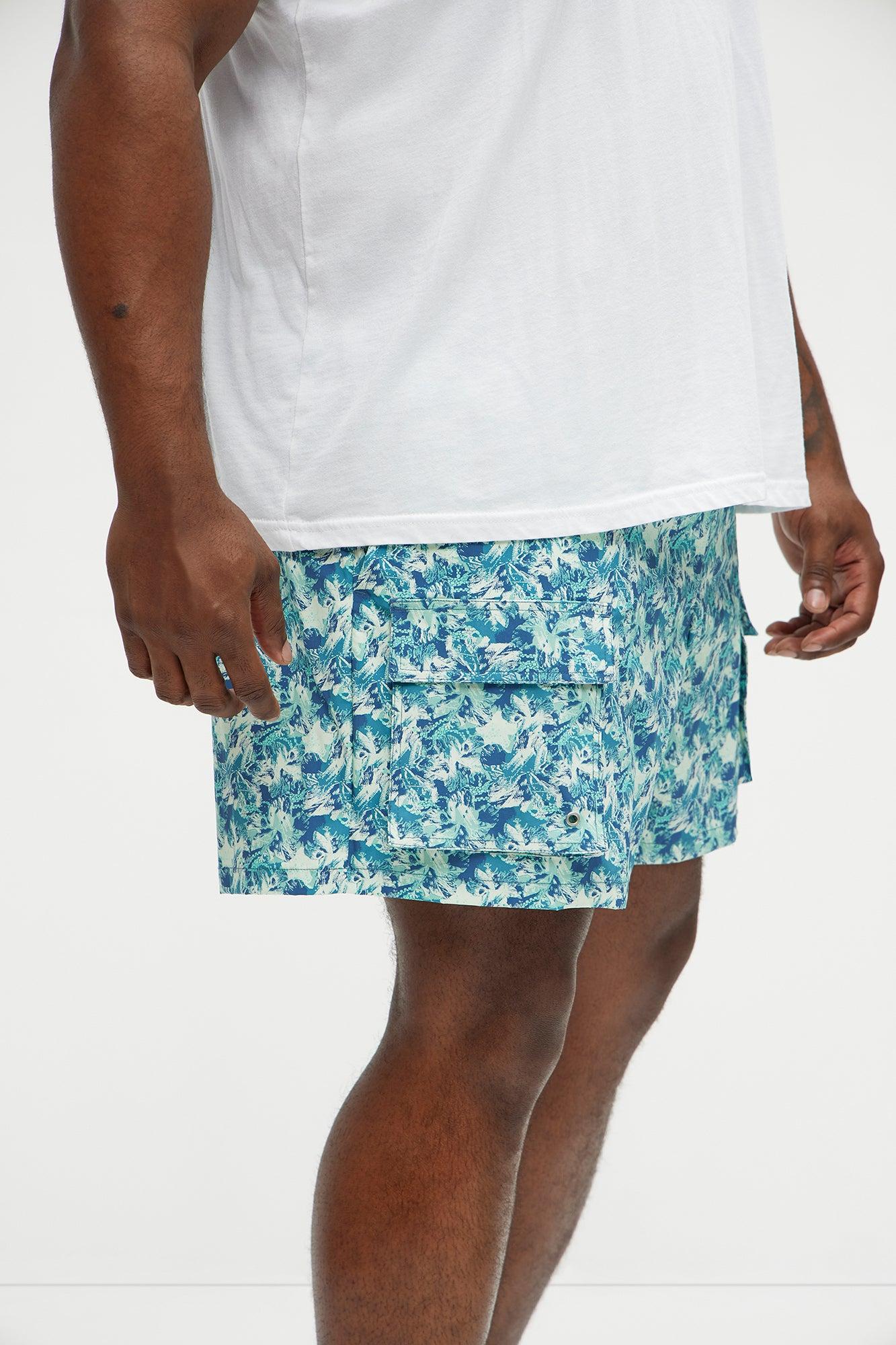 Oceanus Cargo Swim Mid Trunk - Blue/combo Product Image