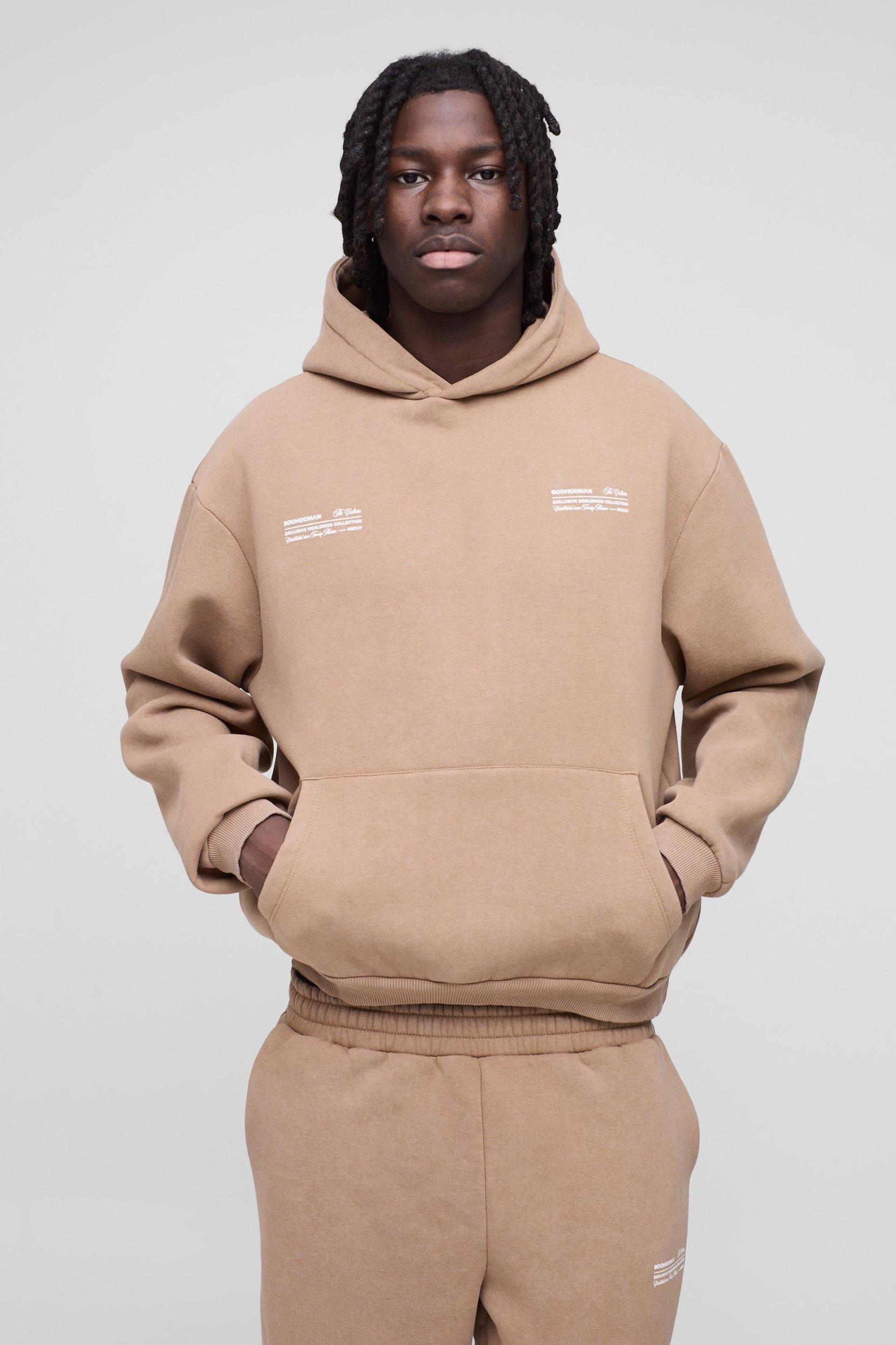 Oversized Boxy Man Wash Hooded Tracksuit | boohooMAN USA Product Image