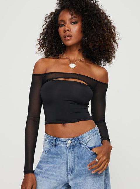 Kampton Off The Shoulder Top Black Product Image
