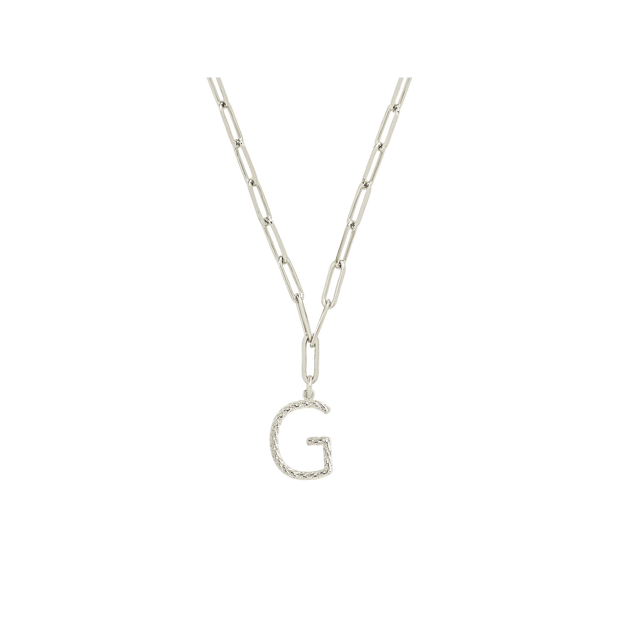 MC Collective Braided Initial Pendant Necklace, Women's, Size: 16", Silver Tone H Product Image