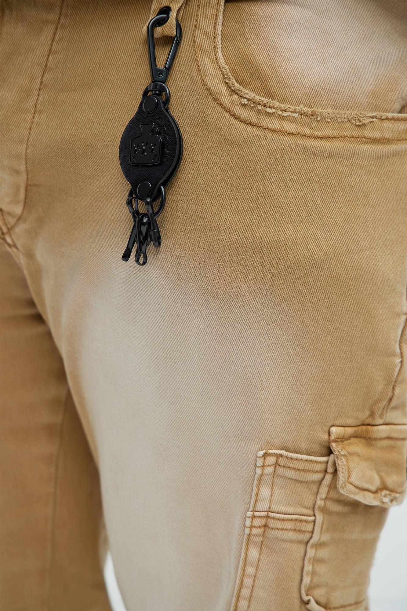 Chill Out Washed Slim Flare Jeans - Khaki Product Image