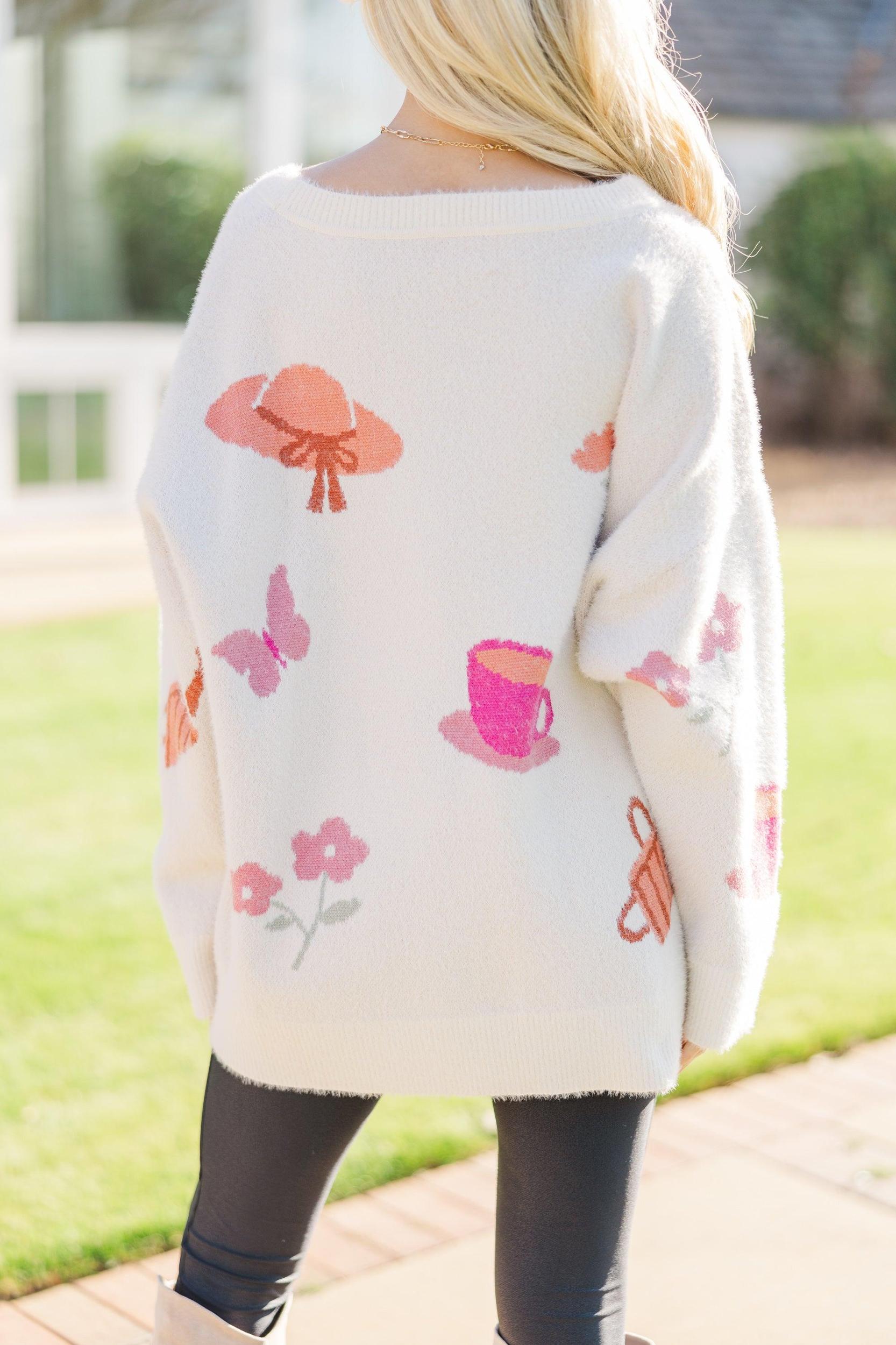 Let's Get Moving Cream Cottagecore Sweater Female Product Image