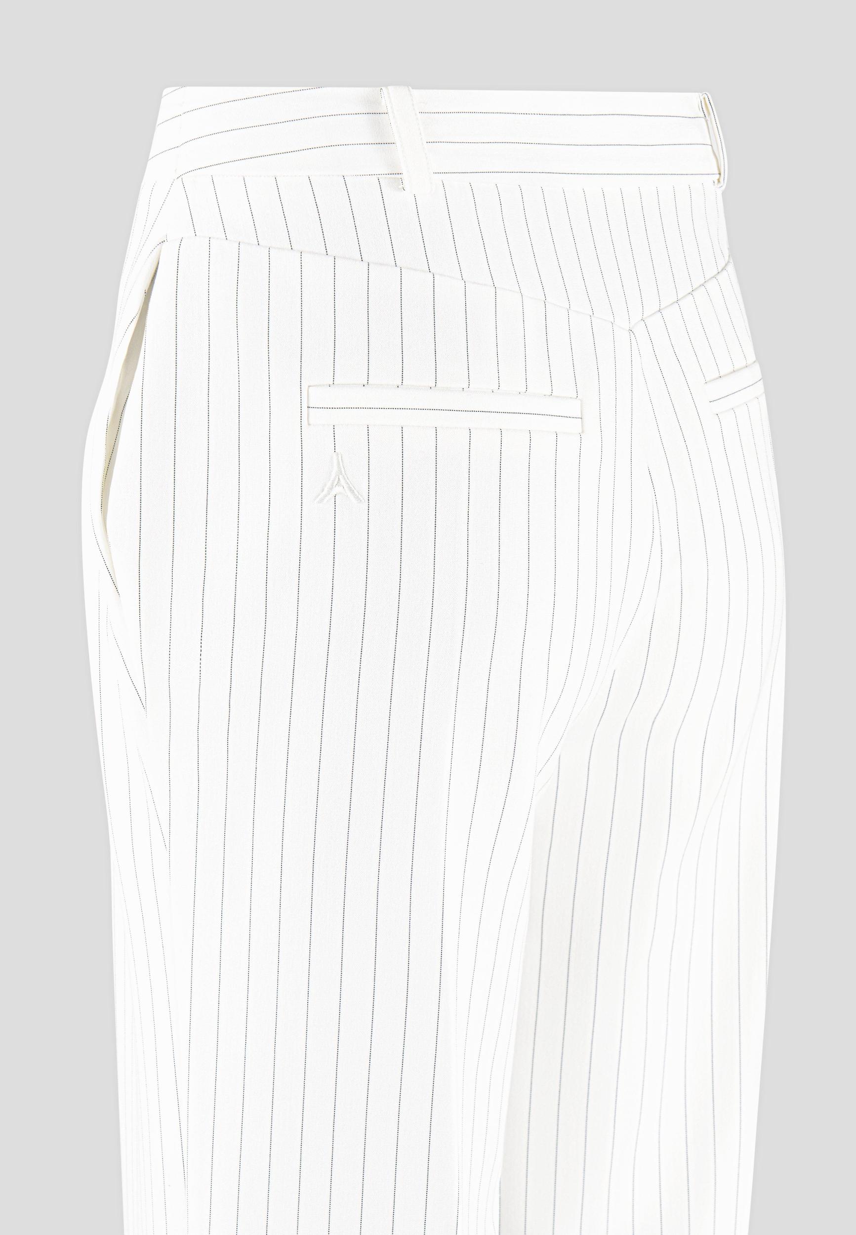 Julie - Pinstripe Twin Pleat Tailored Trousers - White Female Product Image