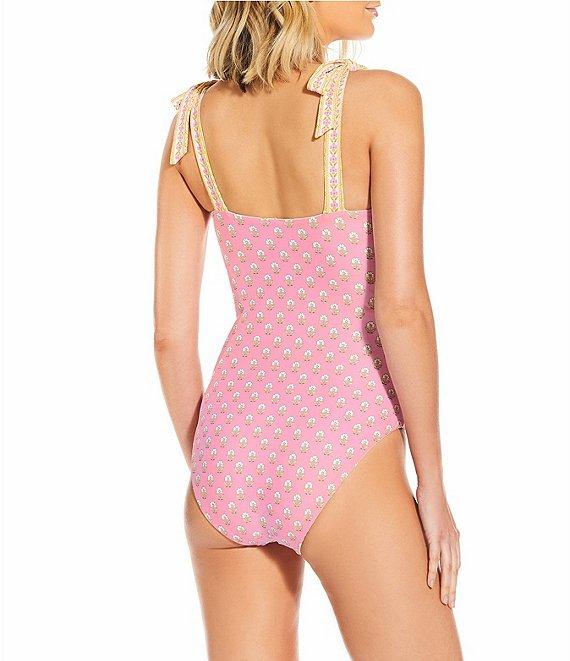 A Loves A Reversible Pretty Posey Bandeau Tie Shoulder One Piece Swimsuit Product Image