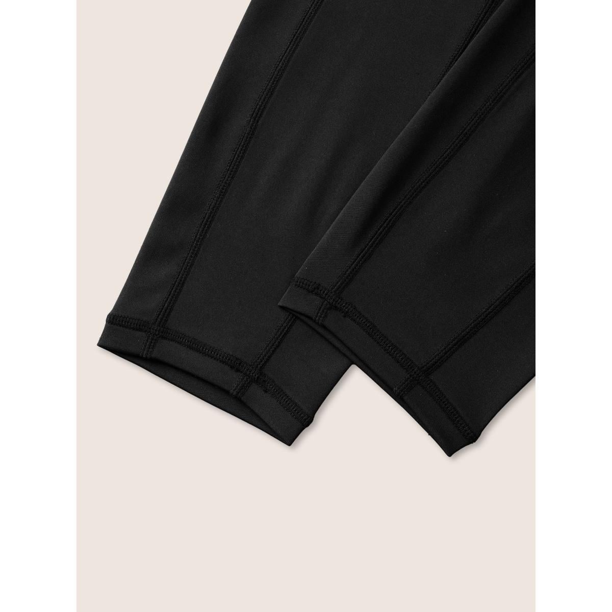 Plus Size High Rise Patched Pocket High Stretch Leggings Women Black Casual High stretch Skinny High Rise Everyday Leggings BloomChic 14-16/1X Product Image