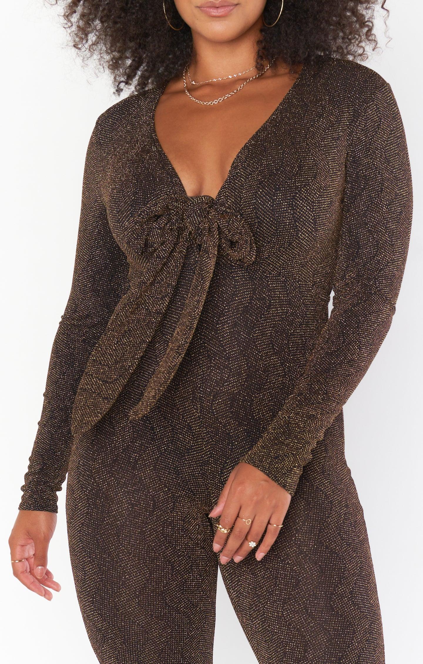 Martina Wrap Jumpsuit ~ Squiggle Sparkle Knit Product Image